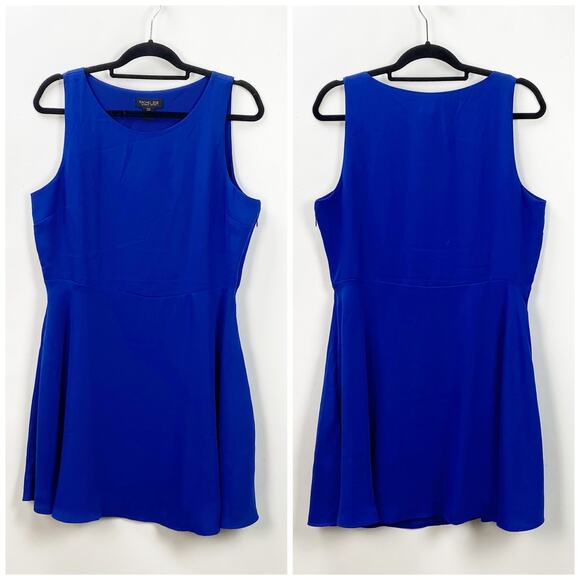 Rachel Zoe 12 Womens Cobalt Blue Sleeveless A-Line Dress - Picture 1 of 6